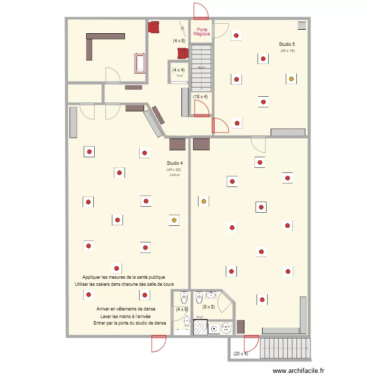 Covid EDNL 2e &eacute;tage reouverture. Plan de 