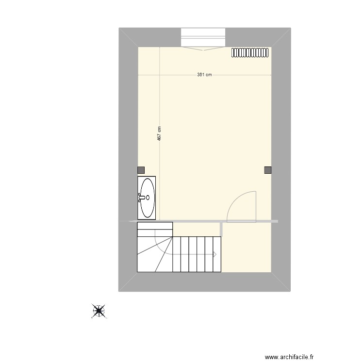 Maison Sophie Etage Etat Futur. Plan de 1 pièce et 22 m2