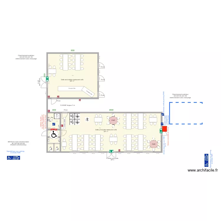 RESTAURANT DE LA GARE APRES TRAVAUX. Plan de 