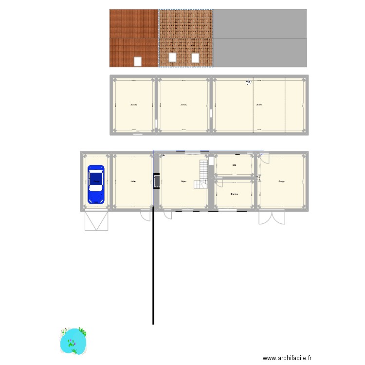 plan. Plan de 9 pièces et 236 m2