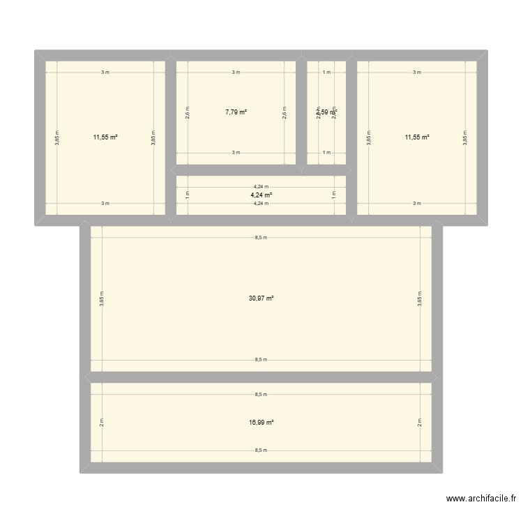 Maison Luidgi. Plan de 7 pièces et 86 m2