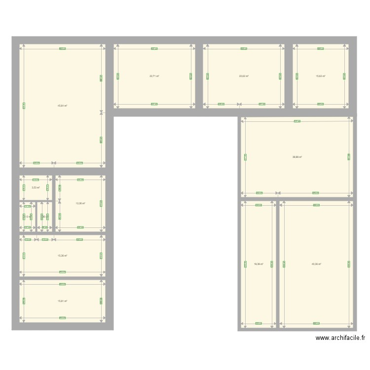 plan maison villier . Plan de 13 pièces et 256 m2