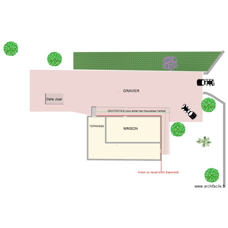 Extérieur Nord. Plan de 2 pièces et 226 m2