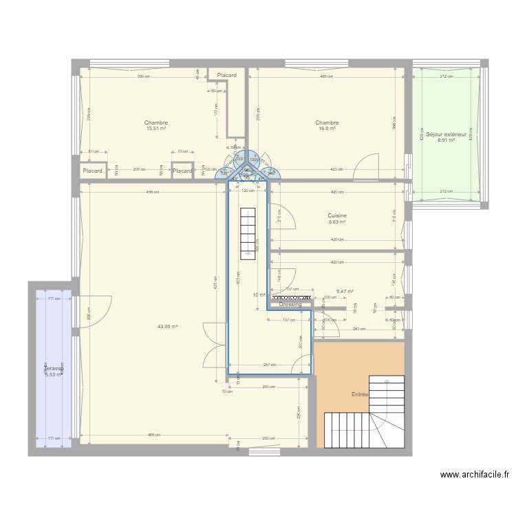 Appart travaux . Plan de 0 pièce et 0 m2