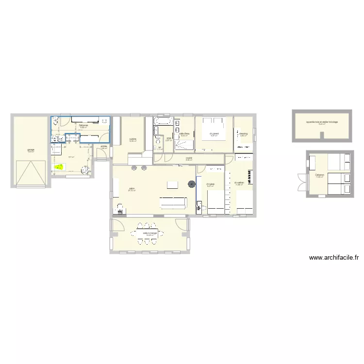 MAISON gareoult SANS MEUBLE. Plan de 