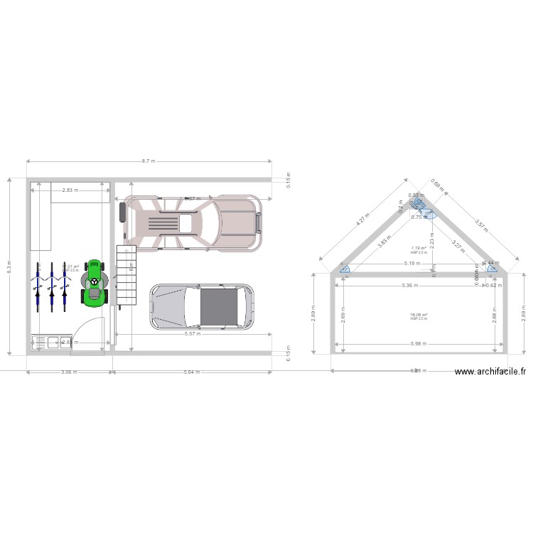 garage ouvert2. Plan de 0 pièce et 0 m2