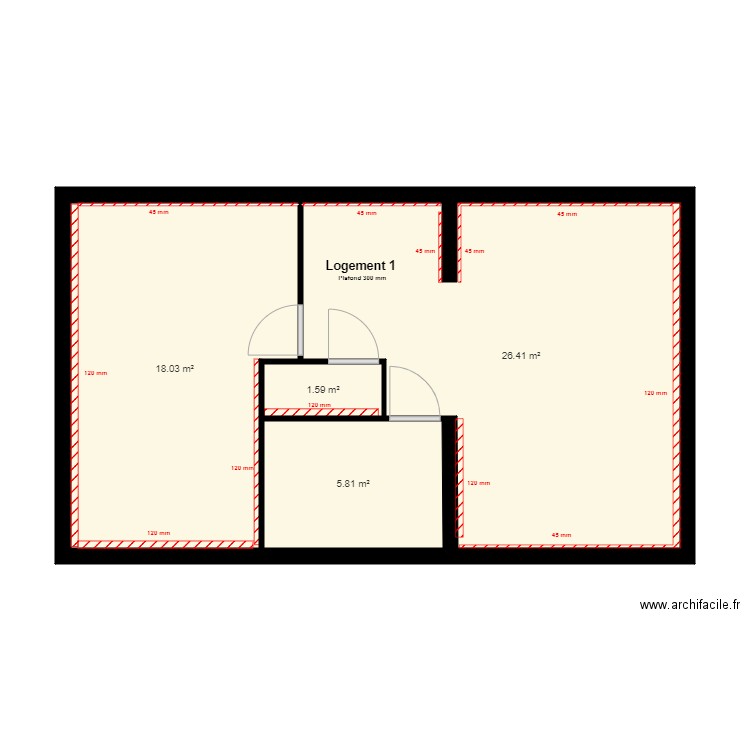 CAOUISSIN 1ère étage. Plan de 0 pièce et 0 m2