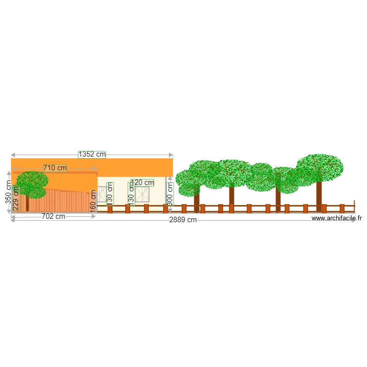 plan fa&ccedil;ade Nord Hourtin apr&egrave;s. Plan de 