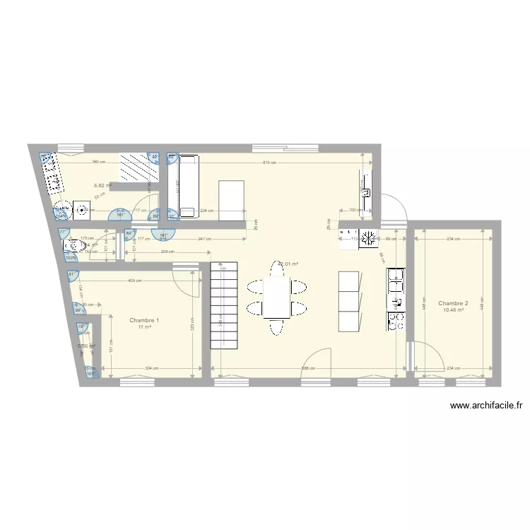 Maison courtalain travaux v8. Plan de 