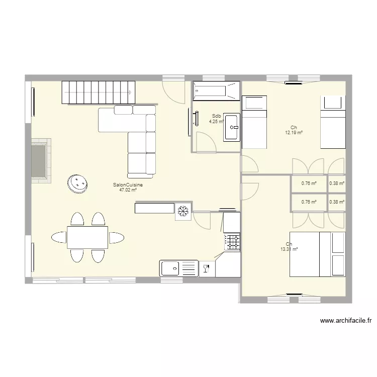 Clusaz Projet1 SousSol avec Chbre. Plan de 