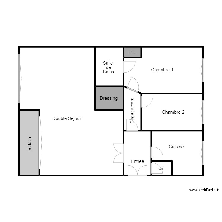 PUJADE. Plan de 11 pièces et 64 m2