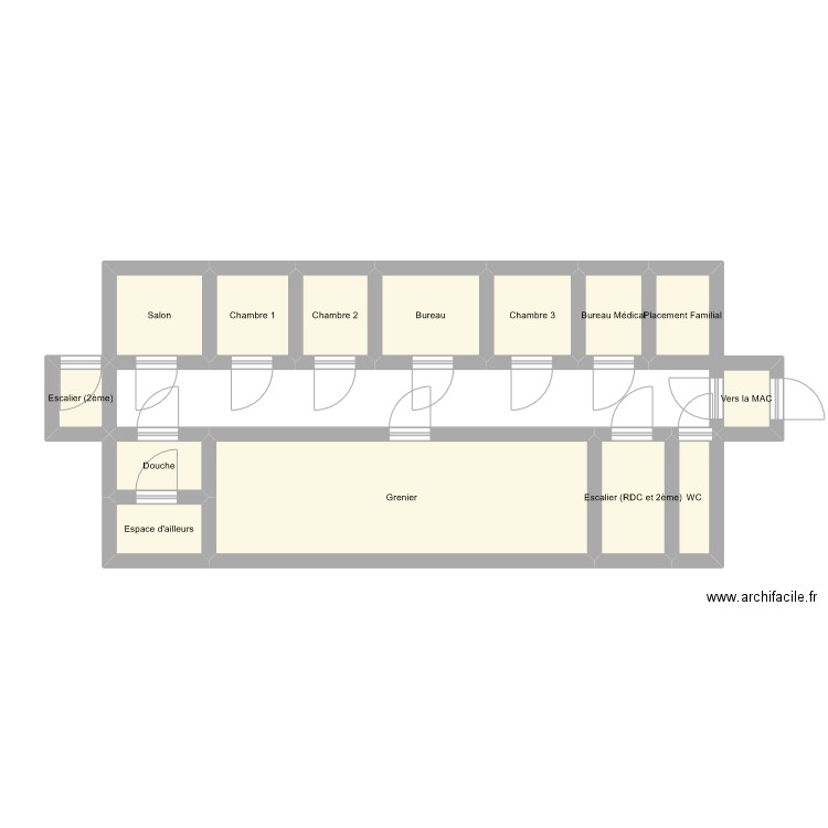 1er étage MECS. Plan de 0 pièce et 0 m2