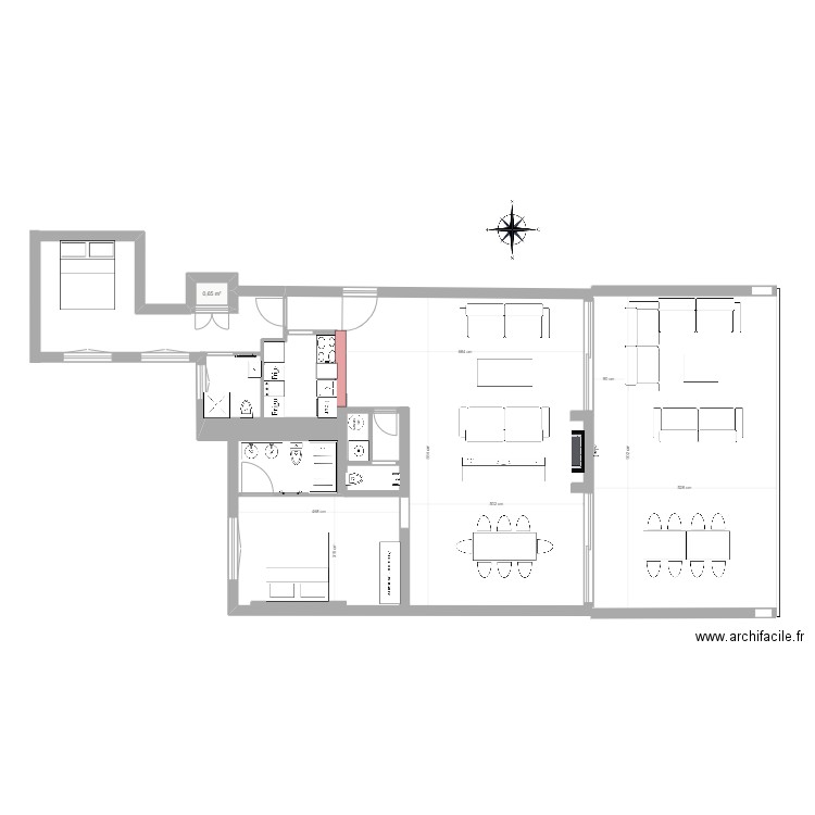 Plan LERINA. Plan de 1 pièce et 1 m2