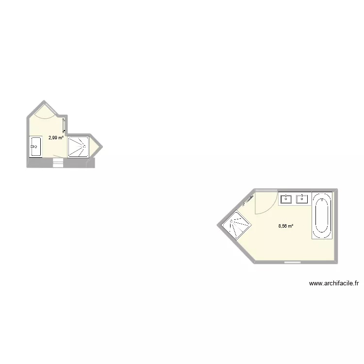 salle d'eau. Plan de 