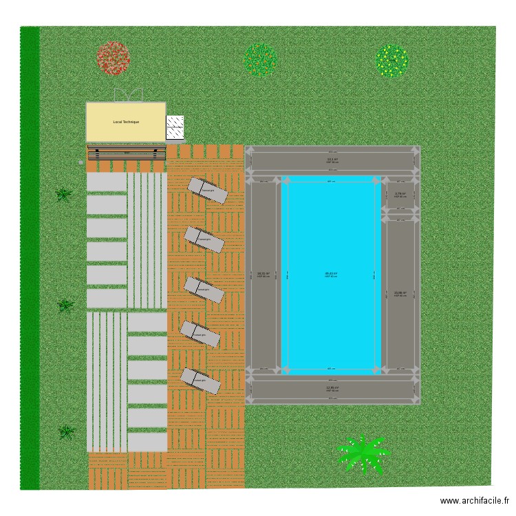 plan jardin piscine. Plan de 0 pièce et 0 m2