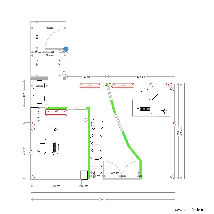 bureau. Plan de 0 pièce et 0 m2