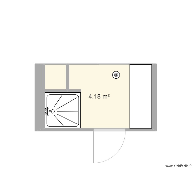 Salle de bain. Plan de 1 pièce et 4 m2