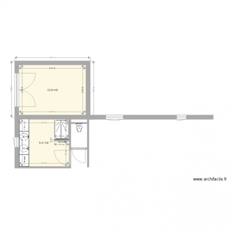 Extension niveau RDJ . Plan de 0 pièce et 0 m2