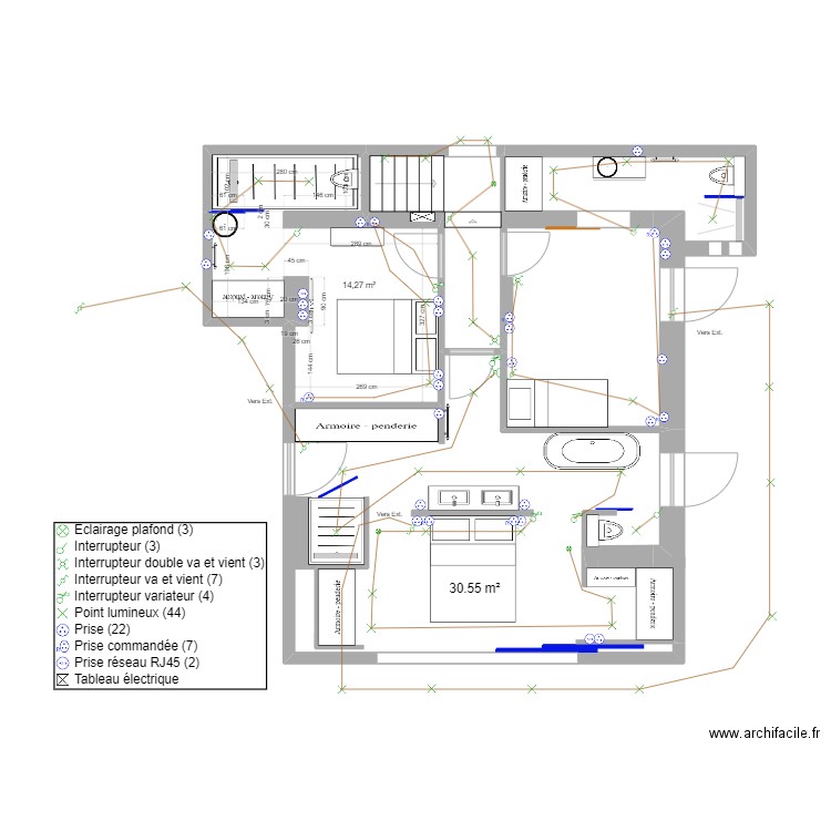 R&M - Schéma Elect RDJ + Ext. Plan de 1 pièce et 14 m2