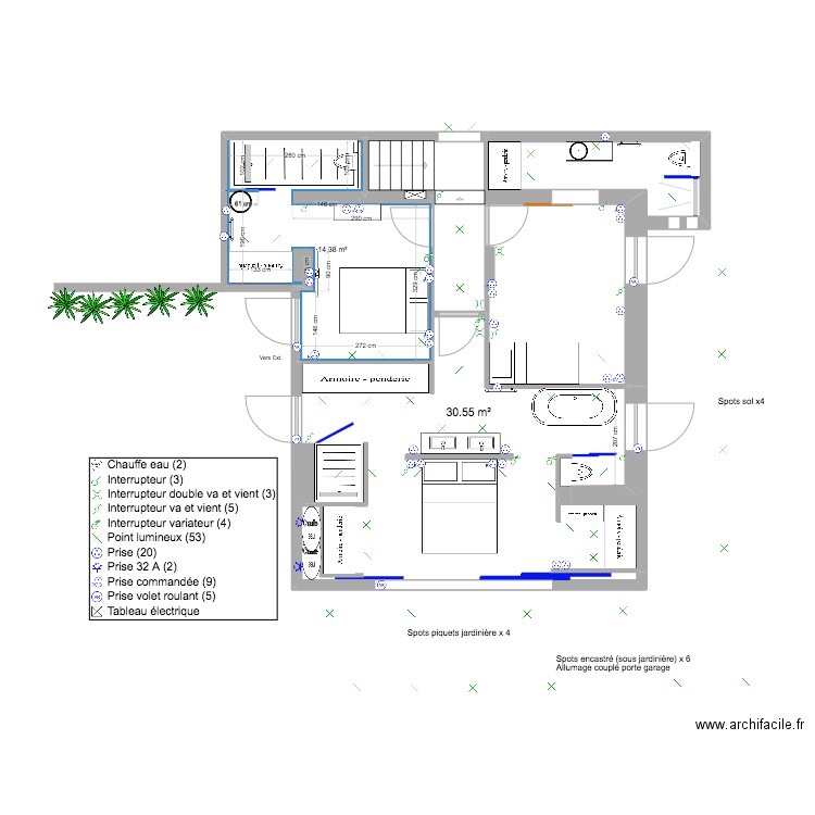 R&M - Schéma Elect RDJ + Ext. Plan de 1 pièce et 14 m2