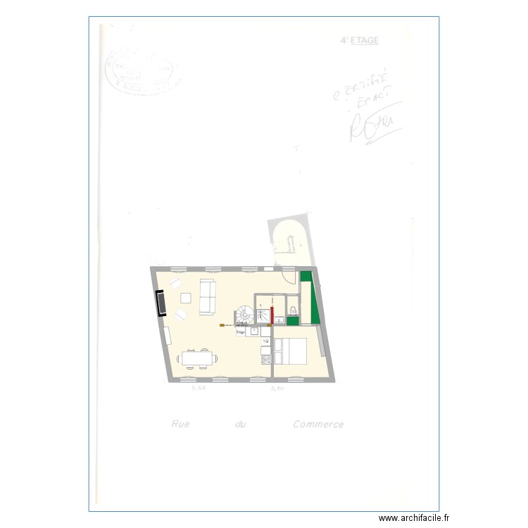 commerce v1. Plan de 0 pièce et 0 m2