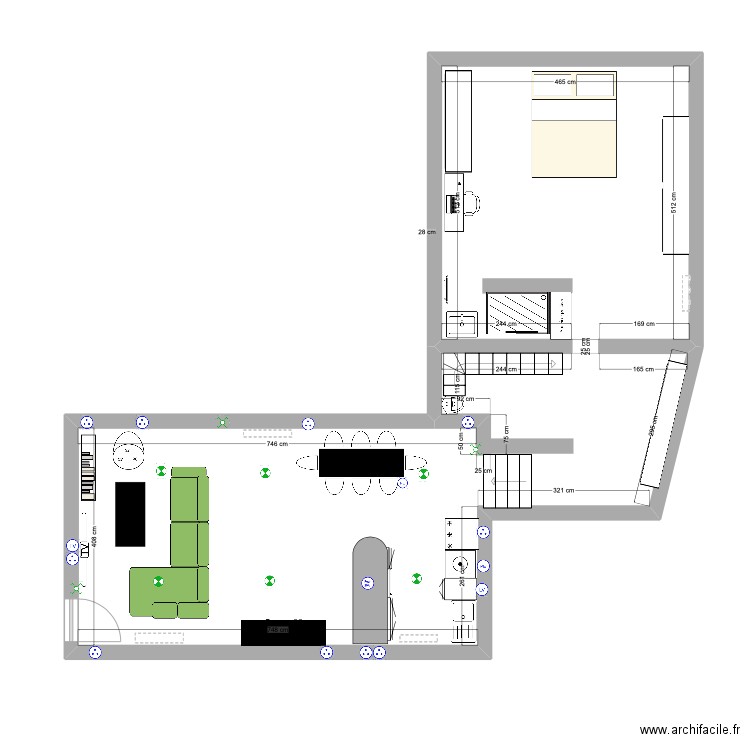 KAMARO. Plan de 1 pièce et 65 m2