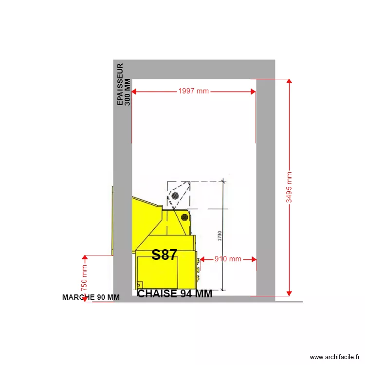 COUPE PROJET ST JEAN DU VAR S87. Plan de 