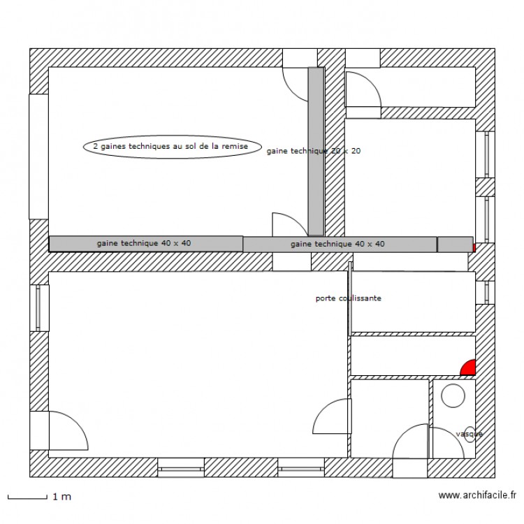 Autrans RdC gaines techniques. Plan de 0 pièce et 0 m2