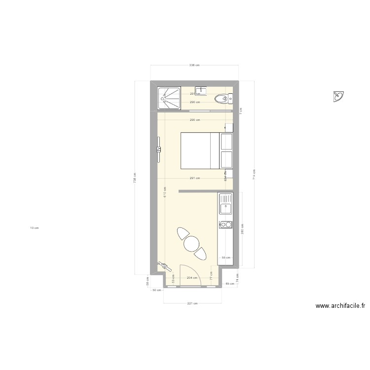 Local Commercial RDC. Plan de 1 pièce et 21 m2