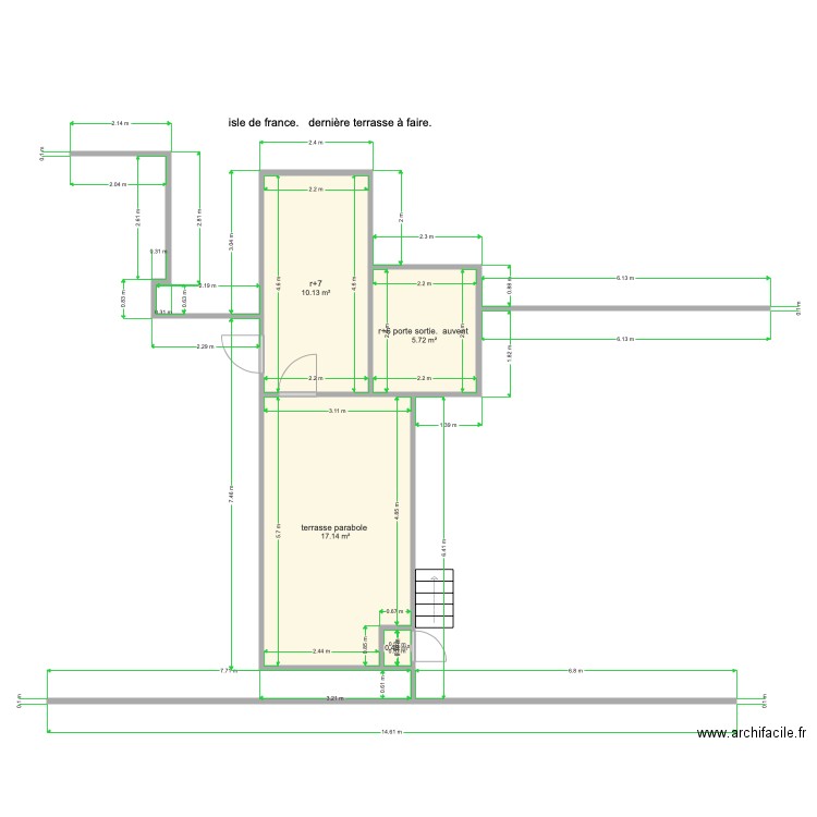 isle de france terrasse parabole r7 r6. Plan de 0 pièce et 0 m2