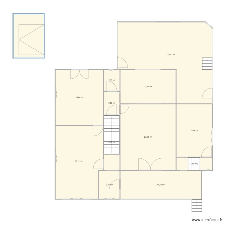 touchard 2021 v2. Plan de 13 pièces et 159 m2