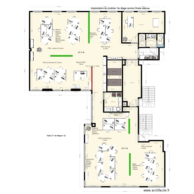 Plan 1er étage-28.03.24-Modif-1. Plan de 11 pièces et 287 m2