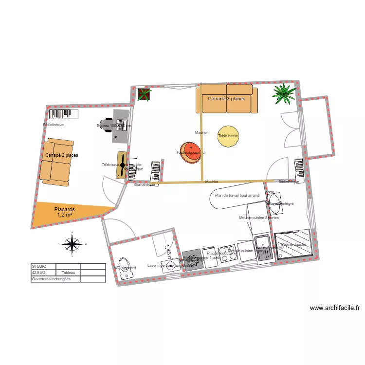 Amouyer apr&egrave;s travaux am&eacute;nag&eacute; V2. Plan de 