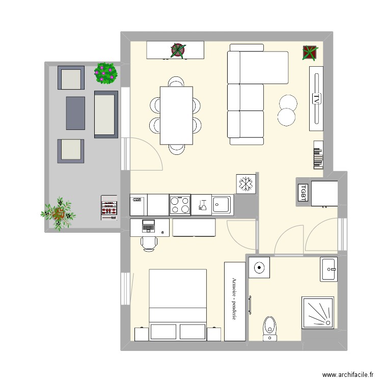 Appartement F2 lot 116 Othentik à Ottmarsheim. Plan de 7 pièces et 54 m2
