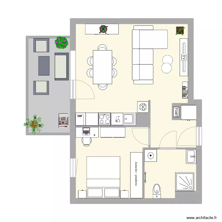 Appartement F2 lot 116 Othentik &agrave; Ottmarsheim. Plan de 