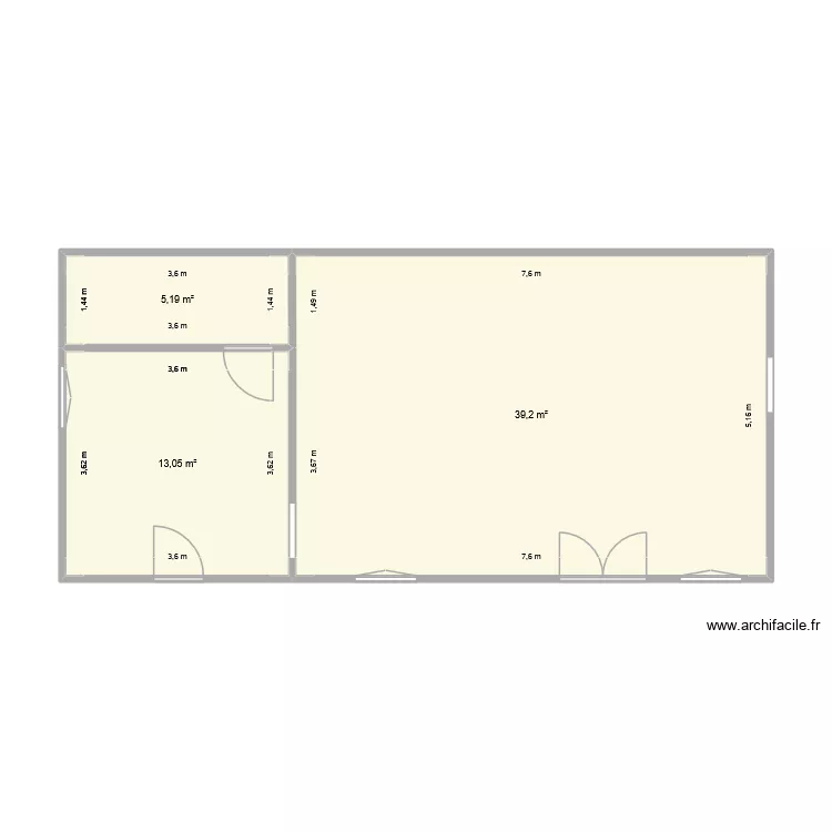 LONGERE. Plan de 3 Pièces et 57 m² LONGERE. Plan de 3 Pièces et 57 m²