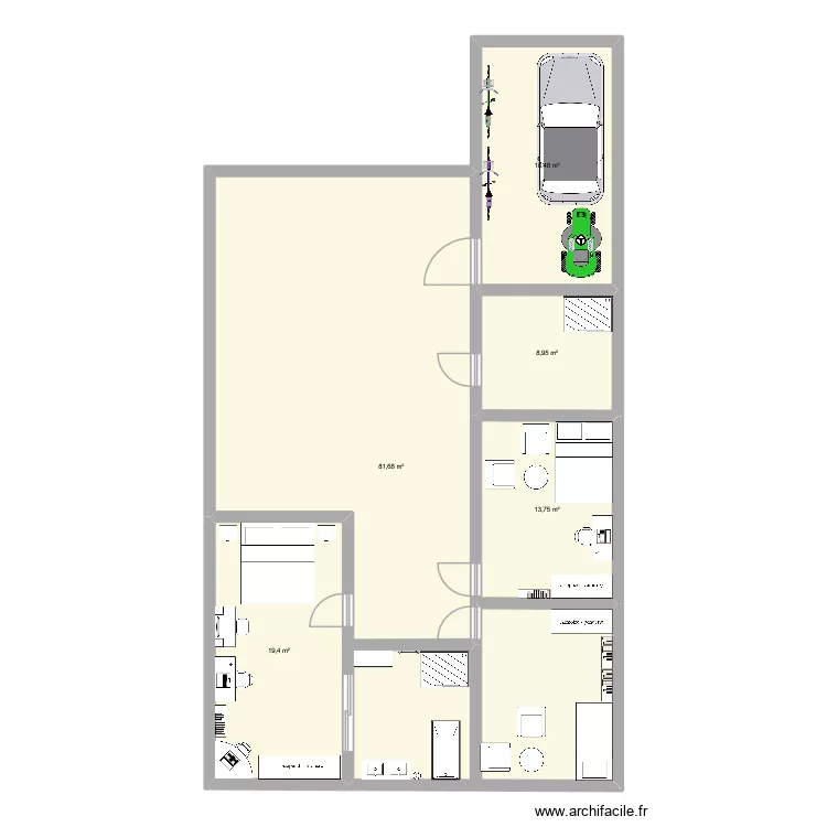maison sur demande de chatgpt que je ne peux pas continuer a cause du manque d\'espace. Plan de 5  et 142 m²