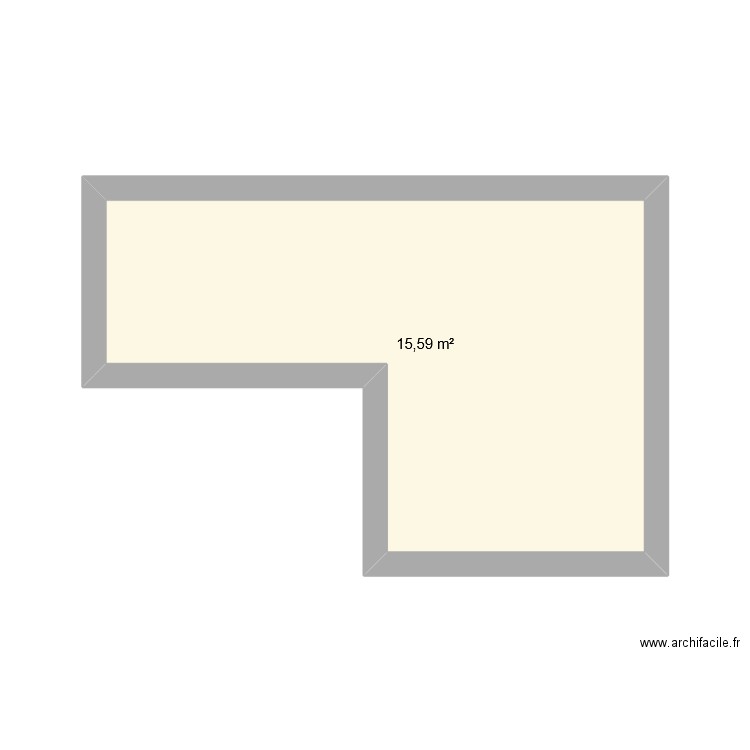 Atelier Creme. Plan de 1 pièce et 16 m2