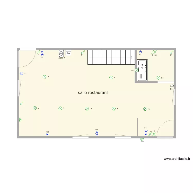 salle de restaurant daniel. Plan de 