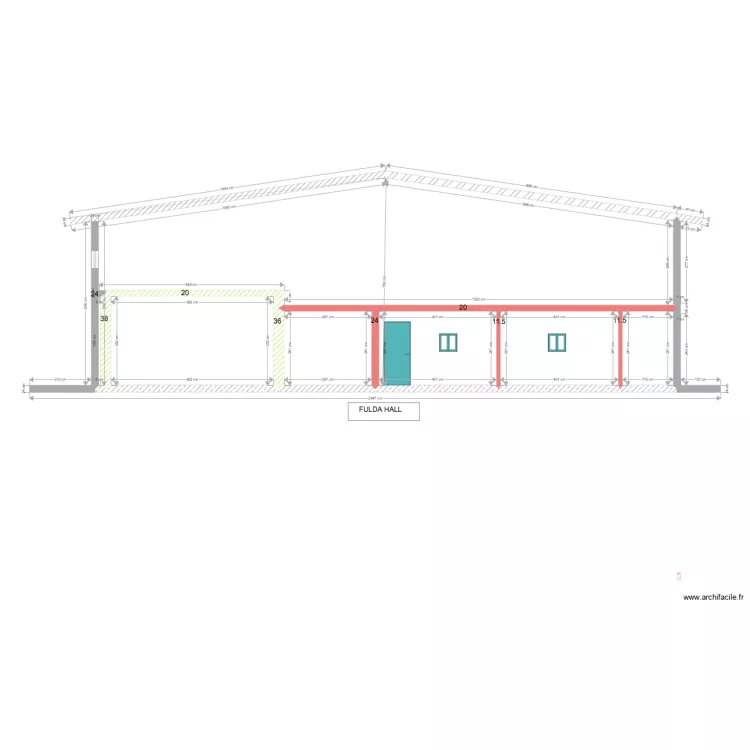fulda hall. Plan de 