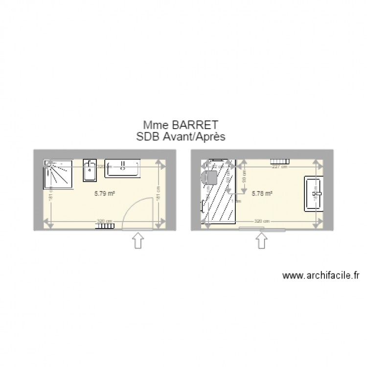 SDB BARRET AvAp. Plan de 0 pièce et 0 m2