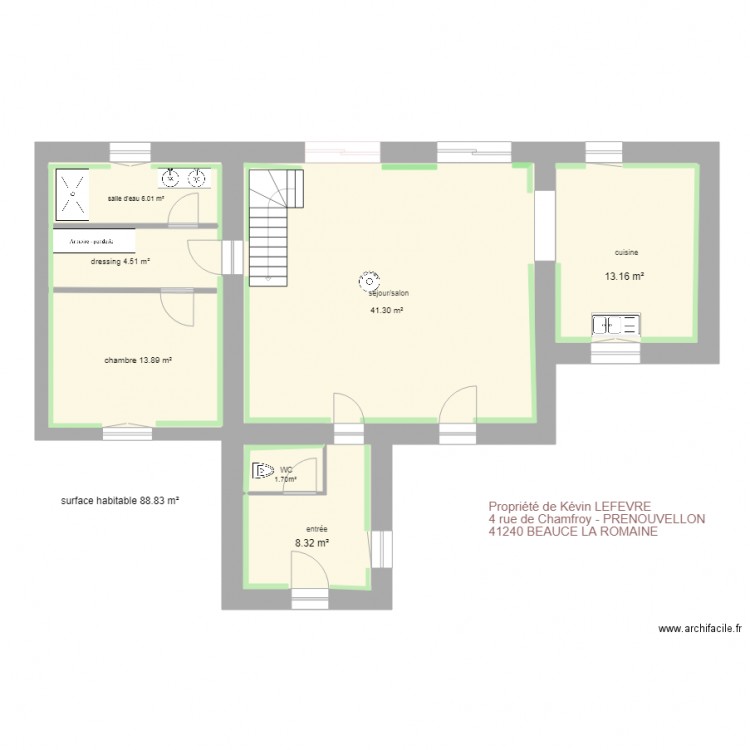 RDC APRES TRAVAUX 1. Plan de 0 pièce et 0 m2