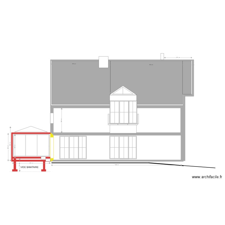 VERANDA COTE JARDIN . Plan de 0 pièce et 0 m2