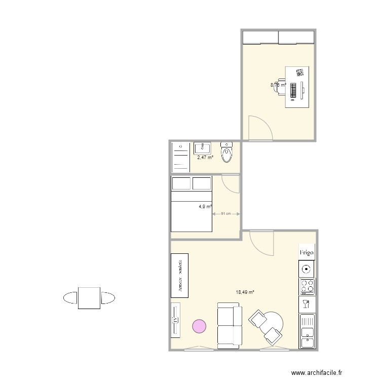 T1 notre dame V3. Plan de 0 pièce et 0 m2