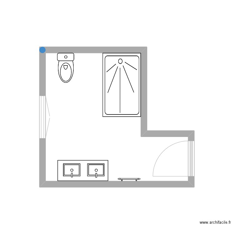 SDB RDC GALIENNE VIOLAS. Plan de 1 pièce et 8 m2