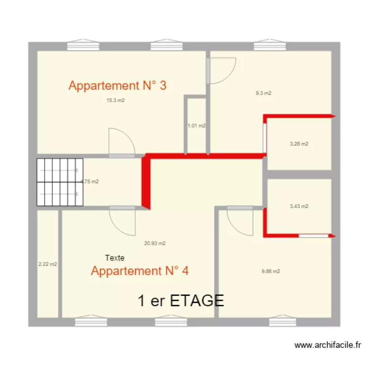 Montesquieu 1er etage PROJECTION. Plan de 