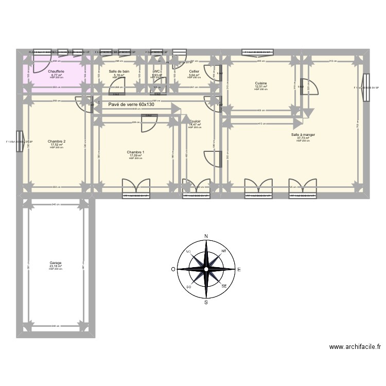 Pouyssegur. Plan de 10 pièces et 141 m2