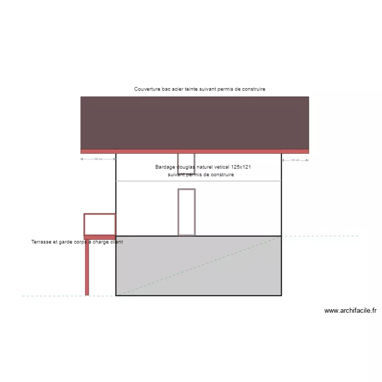 poilpre facade sud. Plan de 