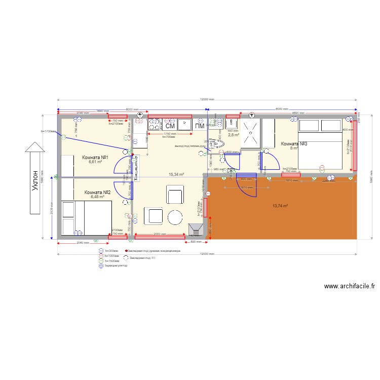 45 1 v1 Dmitrov. Plan de 0 pièce et 0 m2