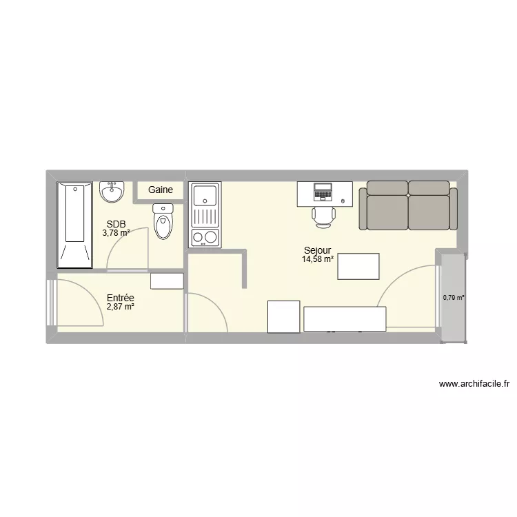 Studio CHY. Plan de 4 et 22 m² Studio CHY. Plan de 4 et 22 m²